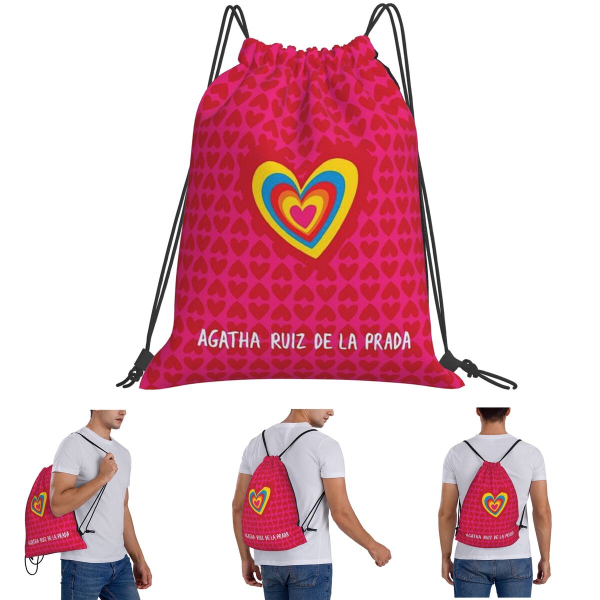 Women Bags Prada - Agatha Ruiz-De La-Prada Pattern Backpacks Portable