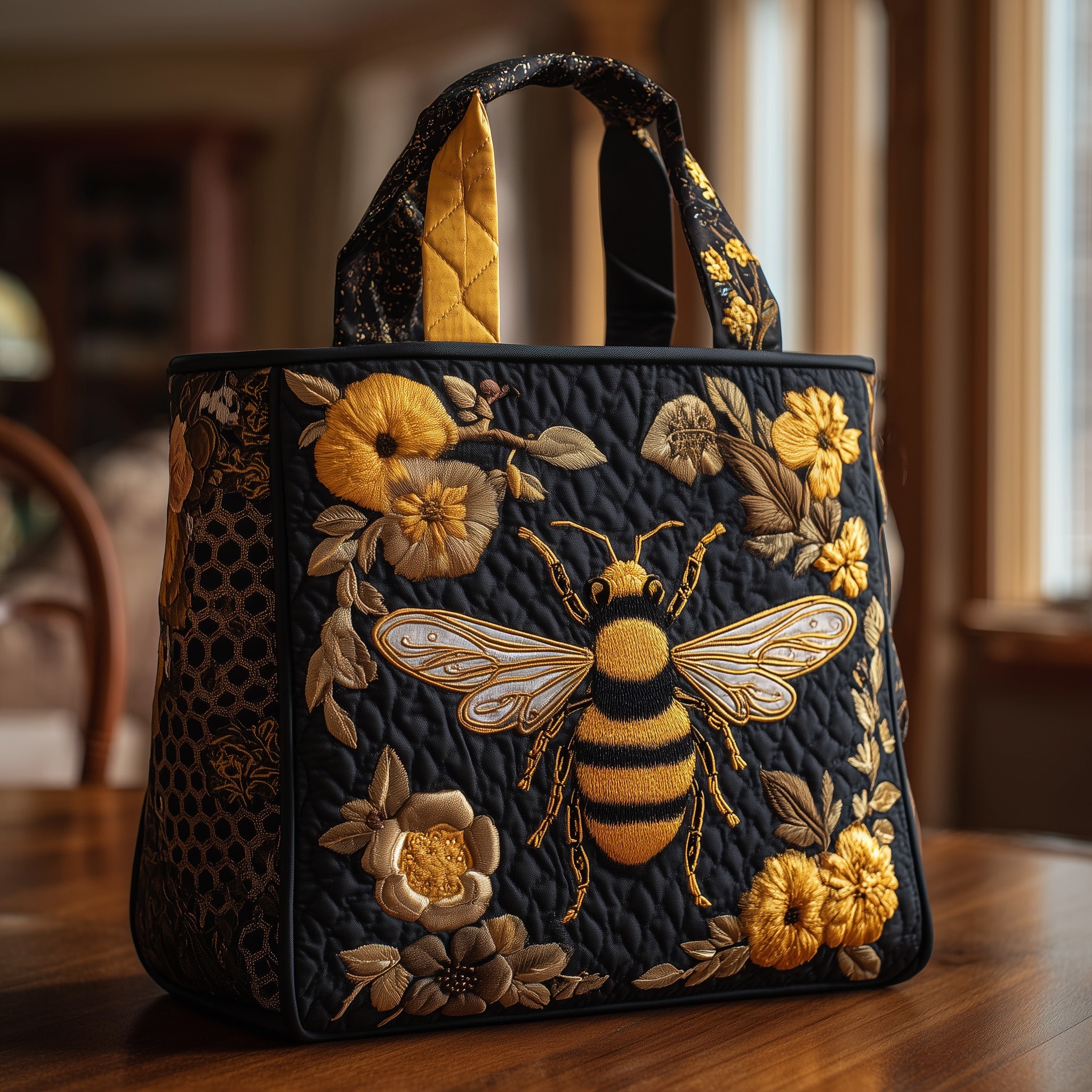 Luxury Black Gold Bee Quilted  - Women'S Work Bags Designer recension och pris