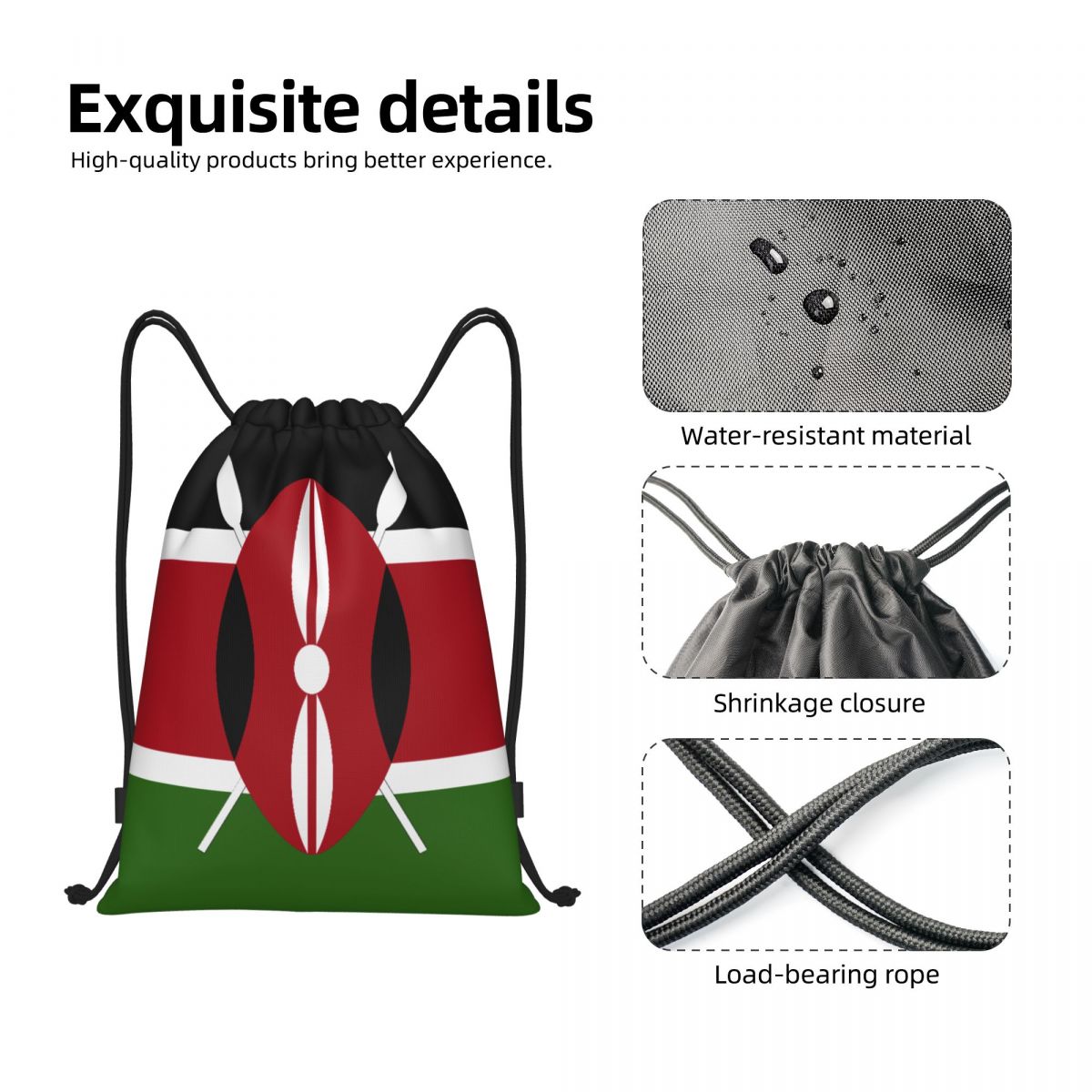 Custom Kenya Flag Drawstring B - Women Bags Kenya recension och pris