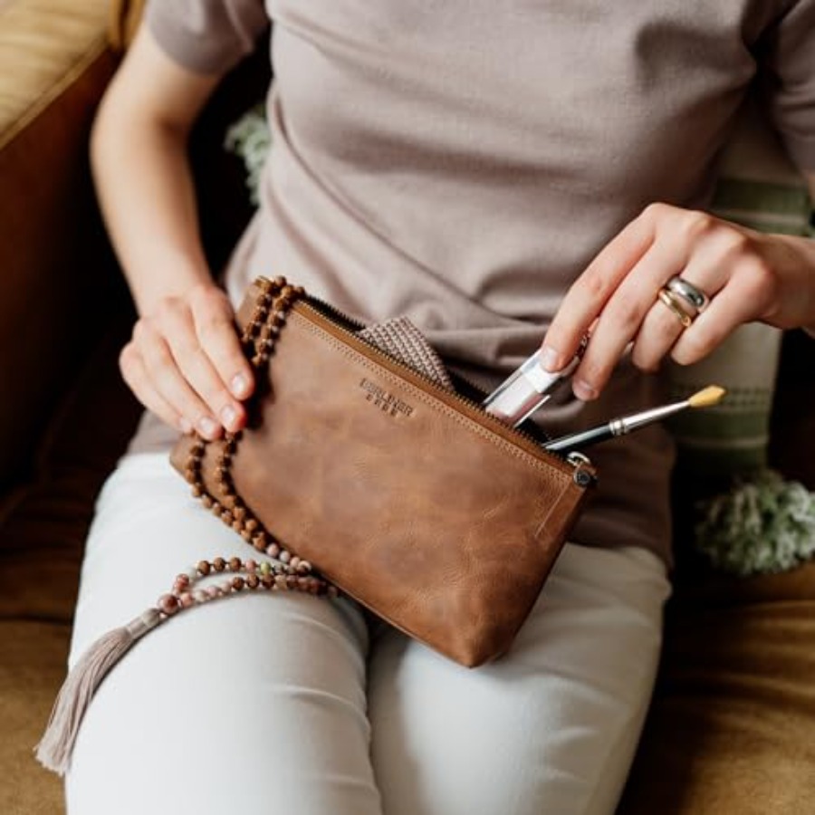 Vintage Genuine Leather Makeup - Women'S Bag recension och pris