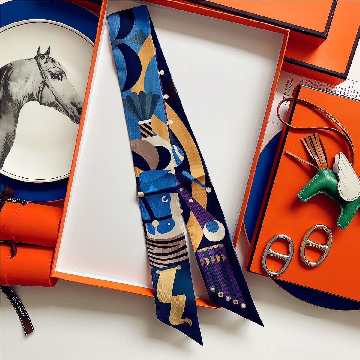Colorful Horse Print Scarf Lon - Women Bags Polene recension och pris