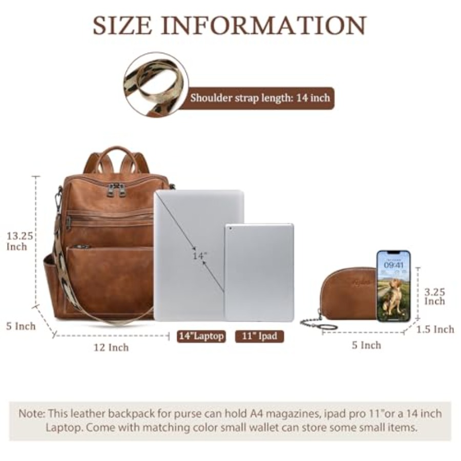 Leather Backpack Purse for Wom - Women'S Work Bags Designer recension och pris