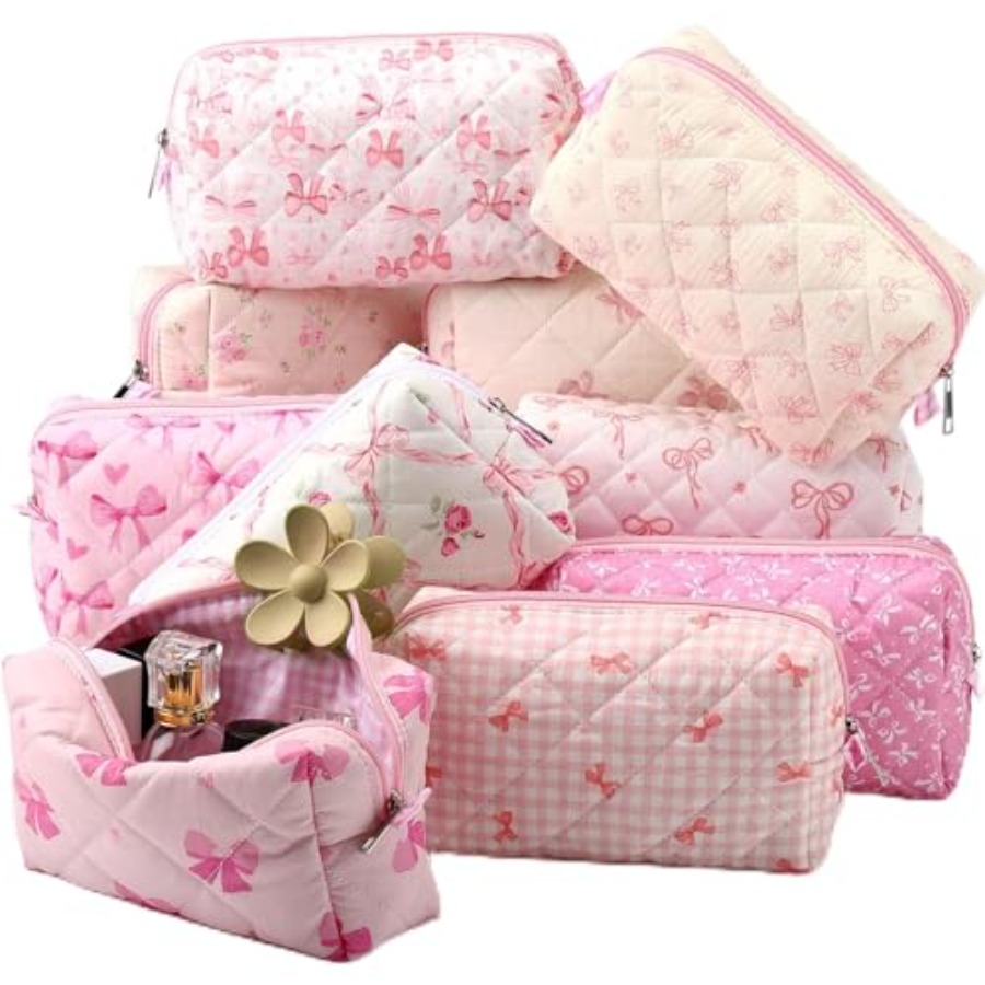 10 Pcs Quilted Makeup Bag Bulk - Women'S Bag recension och pris