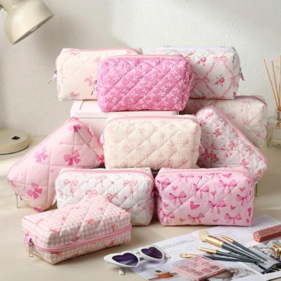 10 Pcs Quilted Makeup Bag Bulk - Women'S Bag recension och pris