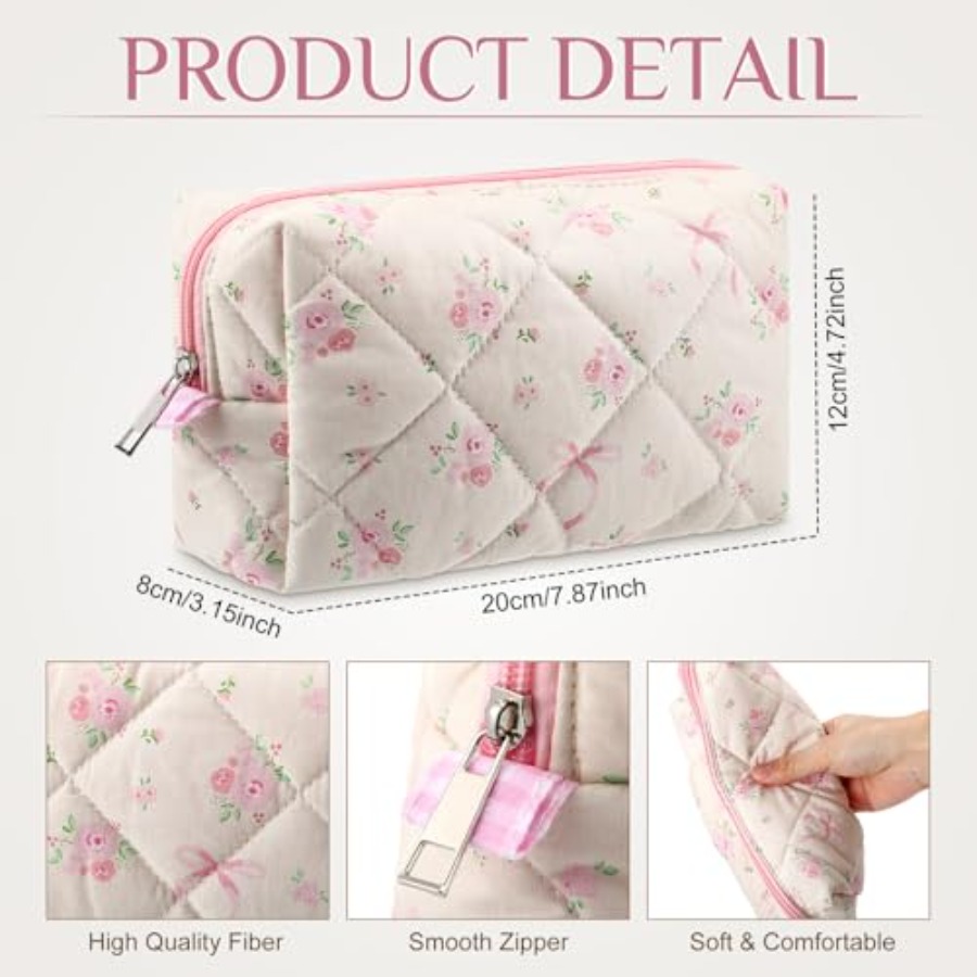 10 Pcs Quilted Makeup Bag Bulk - Women'S Bag recension och pris