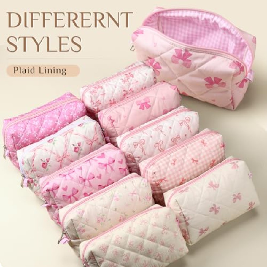 10 Pcs Quilted Makeup Bag Bulk - Women'S Bag recension och pris